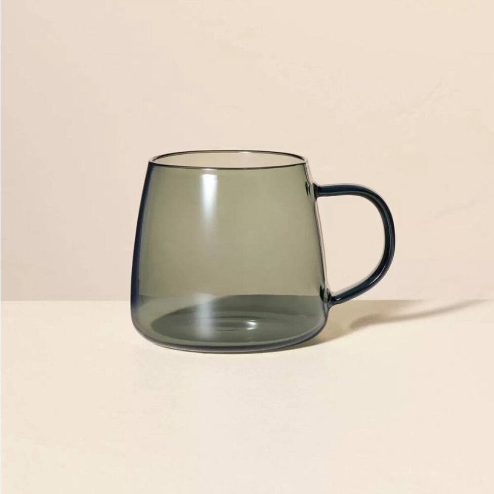 SOLD SOLD Hearth & Hand Magnolia 15oz Tinted Glass Mug Smoky Gray - Picture 1 of 3